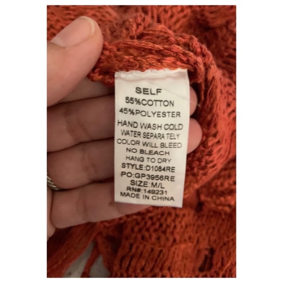 Last! Beautiful Burnt Orange Kimono Cardigan - Picture 5 of 5